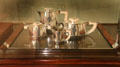 Silver & ivory tea service by Jean Puiforcat of Paris at Royal Ontario Museum. Toronto, ON.