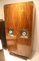 Art Deco armoire in zebrawood, ivory & chrome from France at Royal Ontario Museum. Toronto, ON.