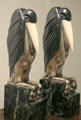 Art Deco bronze, marble & ivory bookends with stylized marabou storks by Marcel Bouraine of France at Royal Ontario Museum. Toronto, ON.