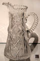 Cut glass pitcher in maple leaf pattern by Gundy-Clapperton Co of Toronto at Royal Ontario Museum. Toronto, ON.