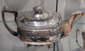 Silver tea pot for retailer James Smillie of Quebec City imported from England at Royal Ontario Museum. Toronto, ON.