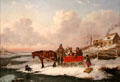 View near the Canada Line, Habitant sleigh with Krieghoff's Family painting by Cornelius Krieghoff at Art Gallery of Ontario. Toronto, ON.