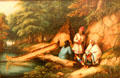 Caughnawaga group painting by Cornelius Krieghoff at Art Gallery of Ontario. Toronto, ON.