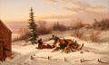 Off the Road - Upset Sleigh painting by Cornelius Krieghoff at Art Gallery of Ontario. Toronto, ON.
