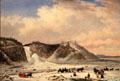Montmorency Falls in Winter, Quebec painting by Cornelius Krieghoff at Art Gallery of Ontario. Toronto, ON.
