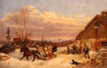 Running the Toll Gate painting by Cornelius Krieghoff at Art Gallery of Ontario. Toronto, ON.
