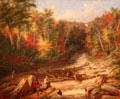 First Falls of the Little Shawinigan River near the Great Falls painting by Cornelius Krieghoff at Art Gallery of Ontario. Toronto, ON.