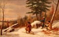 The Hunters - Early Winter painting by Cornelius Krieghoff at Art Gallery of Ontario. Toronto, ON.