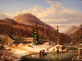Winter Scene in the Laurentians - Laval River painting by Cornelius Krieghoff at Art Gallery of Ontario. Toronto, ON.