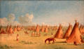 Métis Encampment painting by Paul Kane at Art Gallery of Ontario. Toronto, ON.