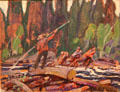 Logging, Nova Scotia, near Bedford painting on board by Arthur Lismer at Art Gallery of Ontario. Toronto, ON.