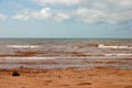 Waves tinted red from the red soil of PEI. PE.