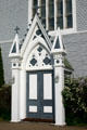 Entrance doors of St. John the Baptist Church. Miscouche, PE.