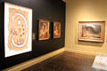 Gallery with native paintings at Montreal Museum of Fine Arts. Montreal, QC.