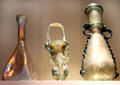 Array of blown glass vessels from Roman Empire Syria & Egypt at Montreal Museum of Fine Arts. Montreal, QC.