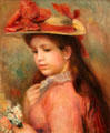 Young Girl with a Hat painting by Auguste Renoir at Montreal Museum of Fine Arts. Montreal, QC.