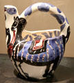Ceramic wine jug painted with cavalier & horse by Pablo Picasso at Montreal Museum of Fine Arts. Montreal, QC.
