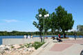 Wascana Lake & park surrounding Saskatchewan Legislature. Regina, SK.