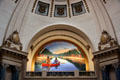Dome interior with mural Northern Tradition & Transition by Roger Jerome at Saskatchewan Legislature. Regina, SK.