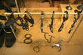 Collection of antique handcuffs & restraints at RCMP Heritage Center. Regina, SK.