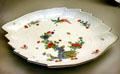 Meissen porcelain plates in leaf form with Japanese-style decoration at Ariana Museum. Geneva, Switzerland