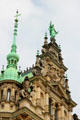 Ornate architectural details on Hamburg City Hall. Hamburg, Germany.