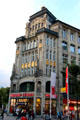 Deutsche Bank building with commercial shop at street level at Mönckebergstraße U-Bahn station. Hamburg, Germany.