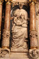 Carving of Evangelist St. Matthew & his attribute angel, in St. Jacobi Church. Hamburg, Germany.
