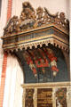 Canopy style shrine with elaborate carvings & paintings. Hamburg, Germany.