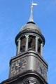 Cupola, gallery & clock faces atop St Michael's Church spire. Hamburg, Germany.