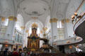 Baroque interior of St. Michael's Church. Hamburg, Germany.