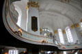 Gallery, designed with typical baroque curves, at St Michael's Church. Hamburg, Germany.