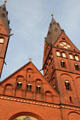 Towers & galleries of Domkirche St. Marien. Hamburg, Germany.