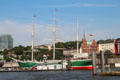 Large, fully rigged 19th-century museum sailing ship, the Rickmer Rickmers. Hamburg, Germany.