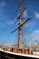 Morgenster, a 48m, two masted tall ship , used as a sail training ship based in the Netherlands. Hamburg, Germany.