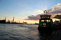 Elbe River at sunset. Hamburg, Germany.