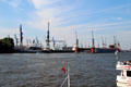 Elbe River shipyard. Hamburg, Germany.