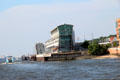Building, part of Altona Cruise Terminal complex on Elbe River. Hamburg, Germany.