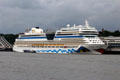 Cruise ship AIDA mar, Genoa, docked at Altona port. Hamburg, Germany.