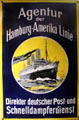 Poster of Hamburg-Amerika steamship line at International Maritime Museum. Hamburg, Germany.