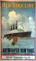 Poster of Red Star line Antwerp to New York steamship service at International Maritime Museum. Hamburg, Germany.