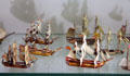 Sailing ship models at International Maritime Museum. Hamburg, Germany.
