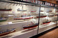 Models of commercial freighters at International Maritime Museum. Hamburg, Germany.