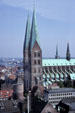 Marienkirche from St Peter's Church tower. Lübeck, Germany.