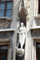 Sculpture of knight on Neues Rathaus. Munich, Germany.