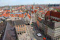 View to east from Neues Rathaus Tower over Old City Hall. Munich, Germany