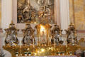 Silver saints on altar of Bürgersaal kirche. Munich, Germany.