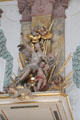 Baroque putti with angel in Bürgersaal kirche. Munich, Germany.