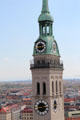 Tower of Peterskirche. Munich, Germany.