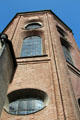 Brick exterior of transept of Peterskirche. Munich, Germany.